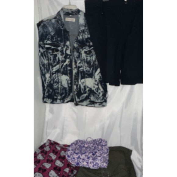 PLUS SIZE 3X WOMENS 22W 5 PC SHORTS CARGO PANTS PAJAMA PANTS JEAN JACKET DRESS - Picture 1 of 16